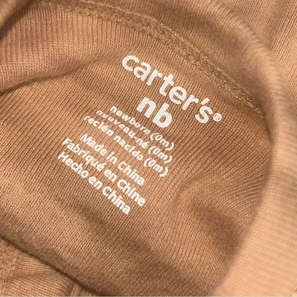 5‎ for $25🔥Carter's Tan Bear Print Footie Pajamas Newborn